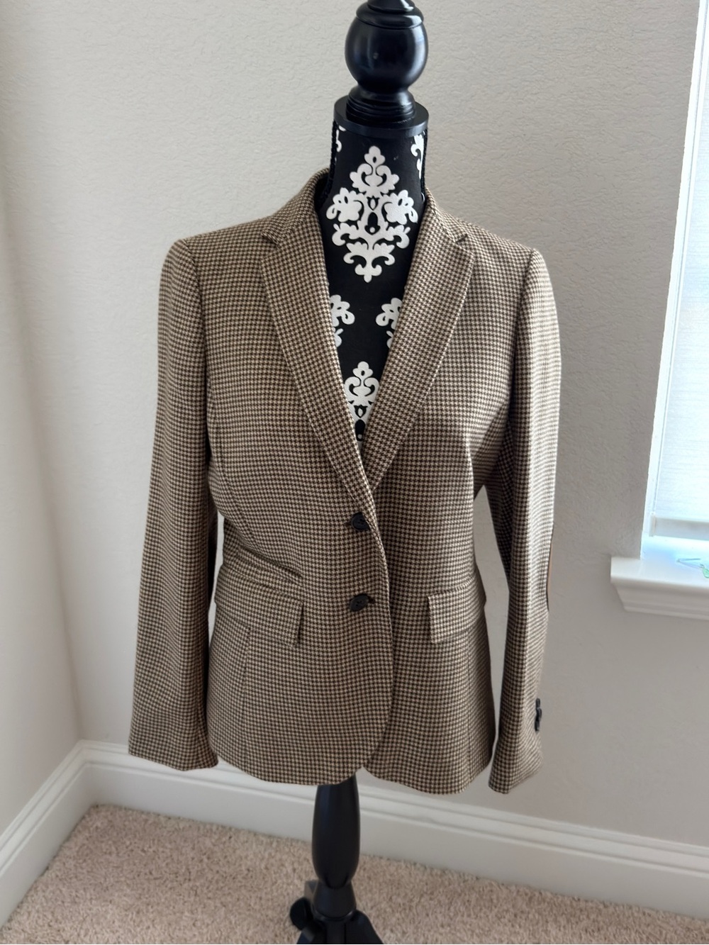 Brooks Brothers Brown Taupe Houndstooth Women's Blazer
